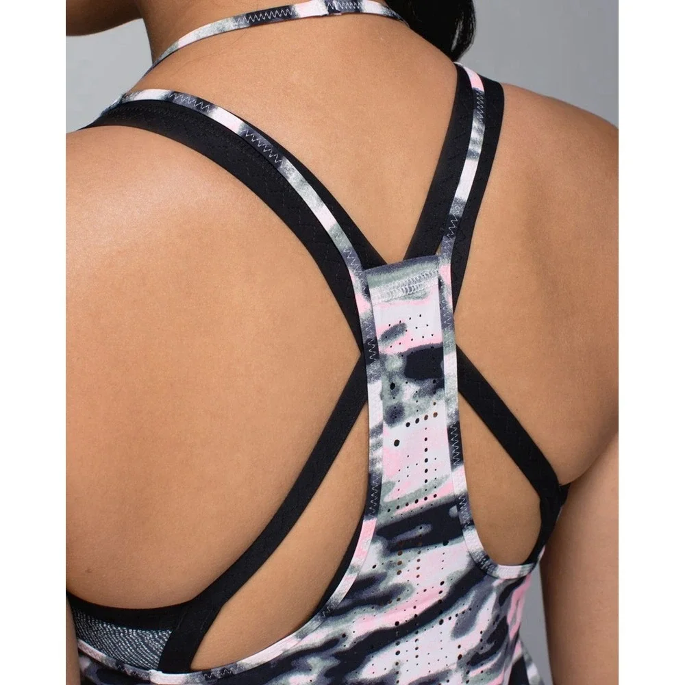 Lululemon Water Bound Singlet Wamo Camo Barely Pink‎ Women's Size 12